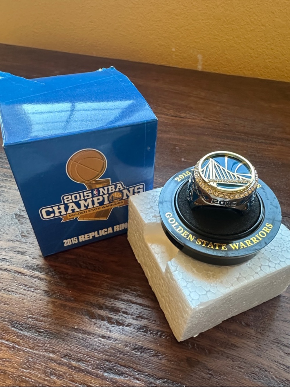 Golden State Warriors 2015 NBA Champions Replica Ring - Blue & Gold